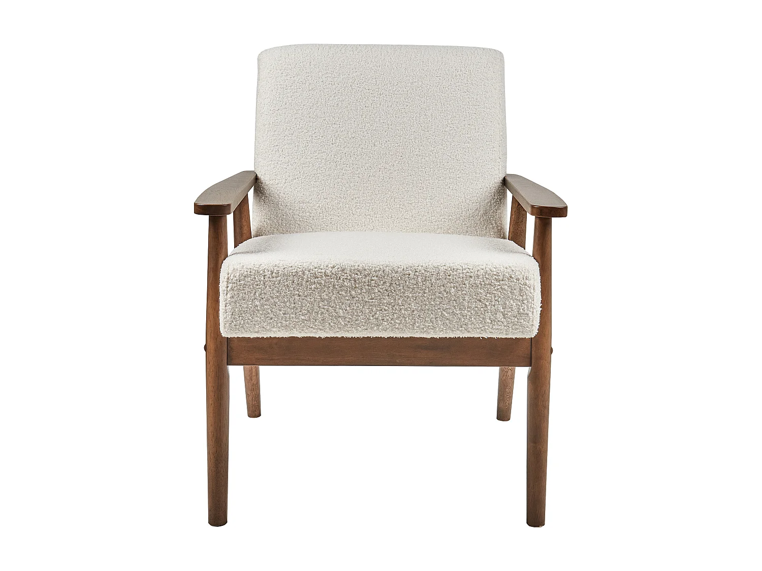 Fauteuil ESRUM Bouclé Marron foncé/blanc
