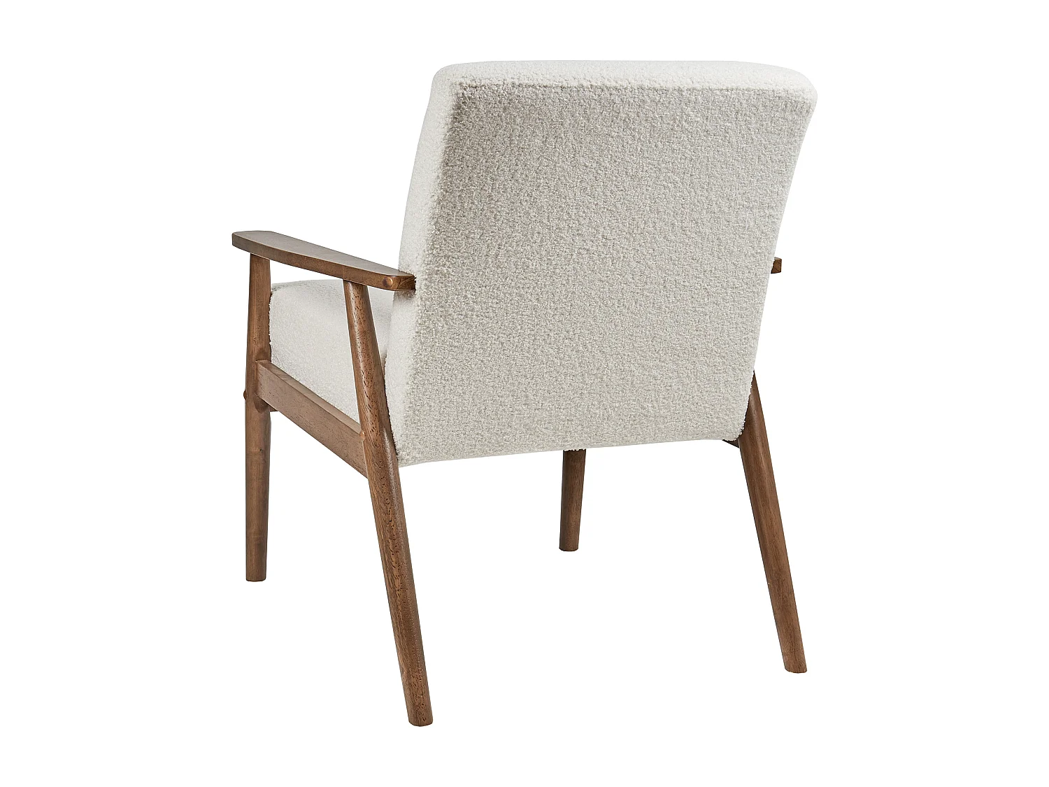 Fauteuil ESRUM Bouclé Marron foncé/blanc
