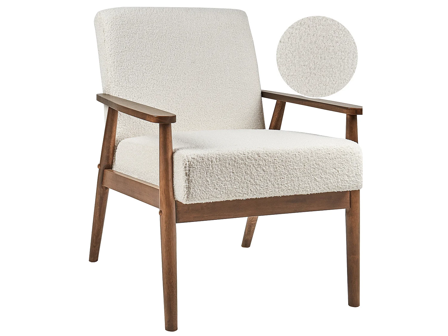 Armchair ESRUM Boucle Dark Brown/ White