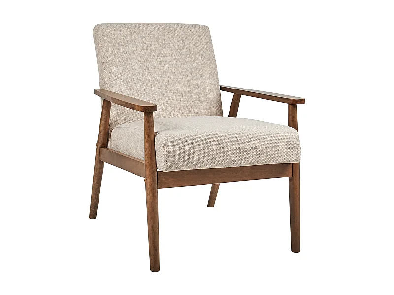 Fauteuil ESRUM Tissu Marron foncé/beige