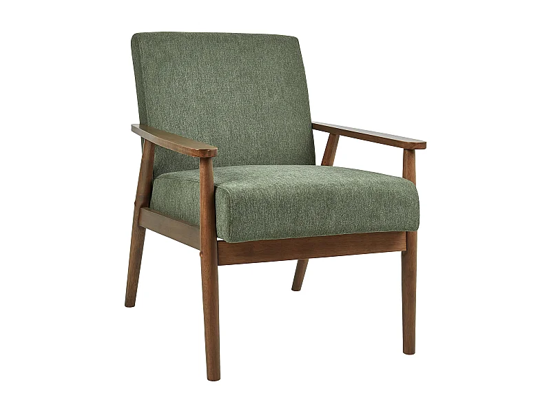 Fauteuil ESRUM Tissu Marron foncé/vert
