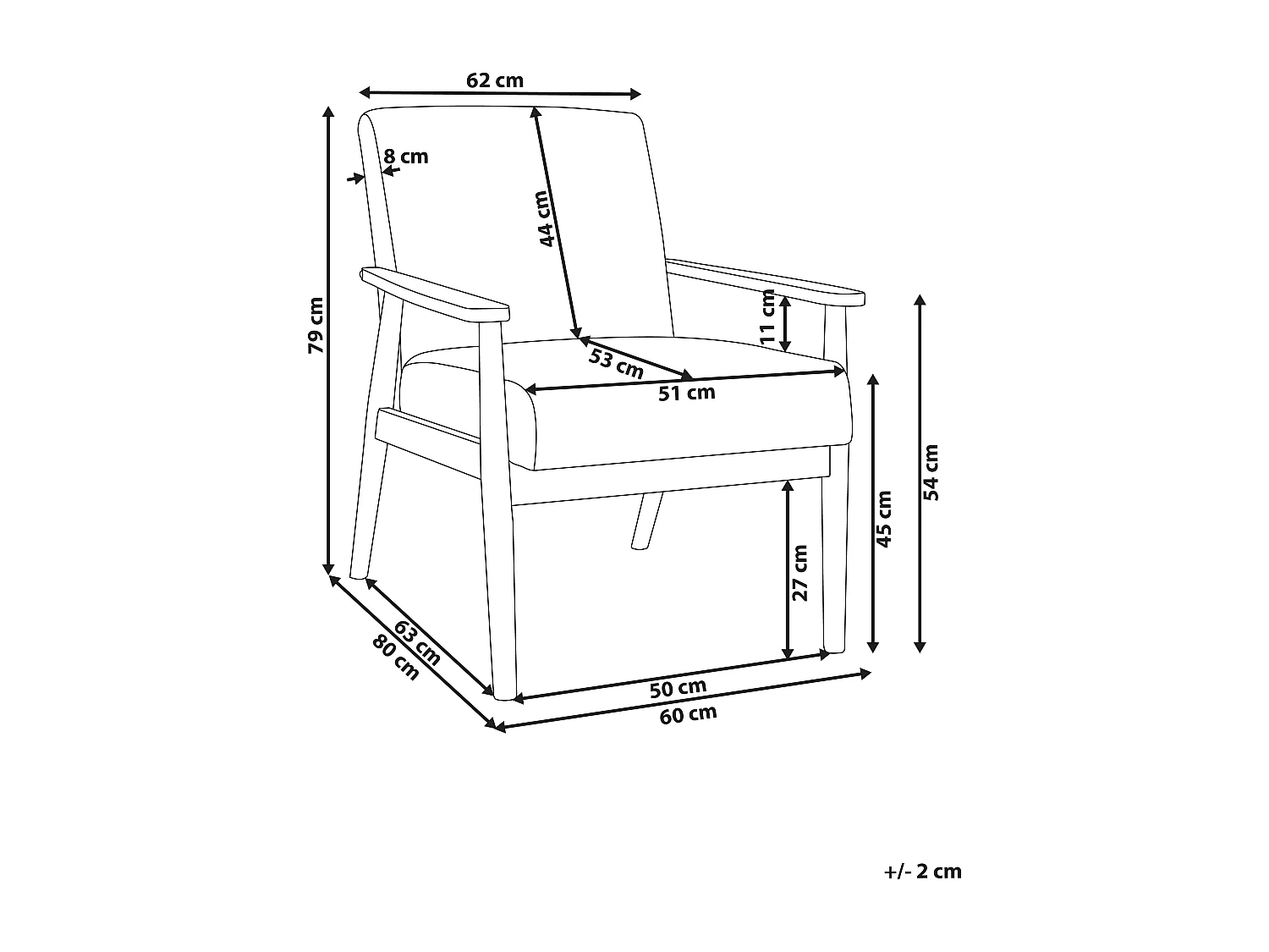 Fauteuil ESRUM Bouclé Marron clair/blanc