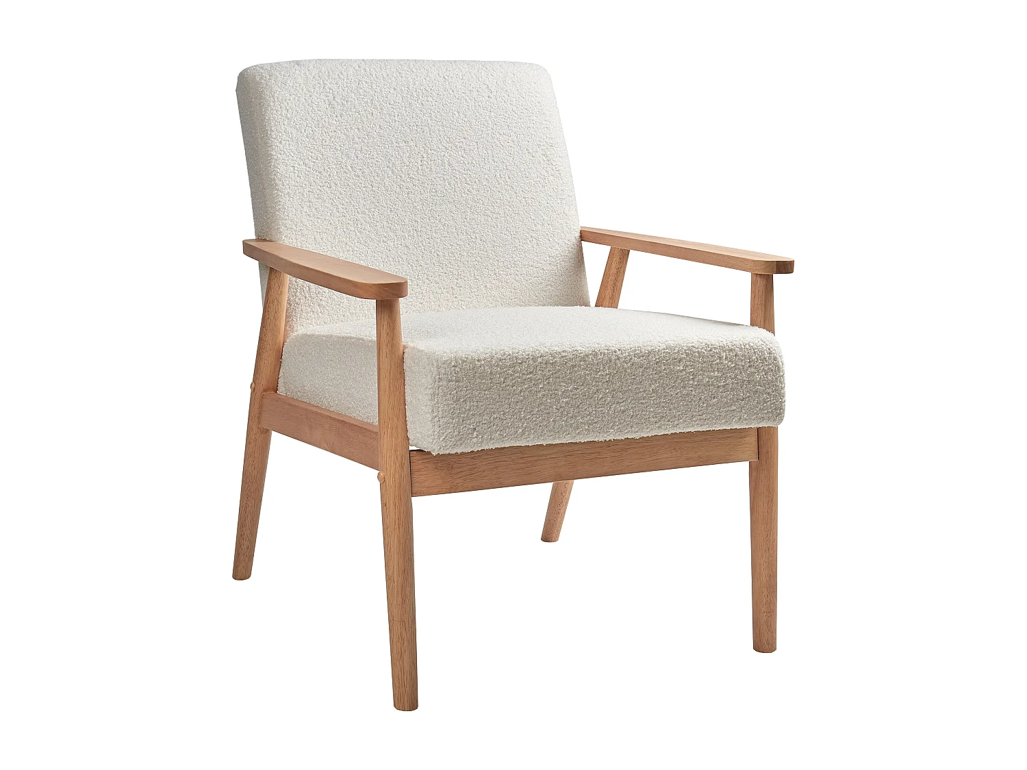 Fauteuil ESRUM Bouclé Marron clair/blanc