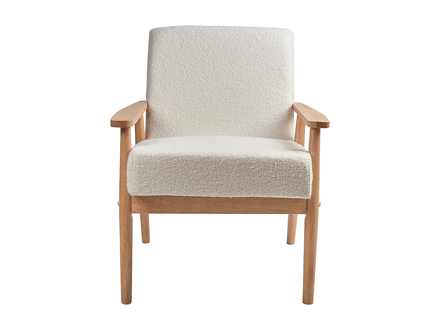 Fauteuil ESRUM Bouclé Marron clair/blanc