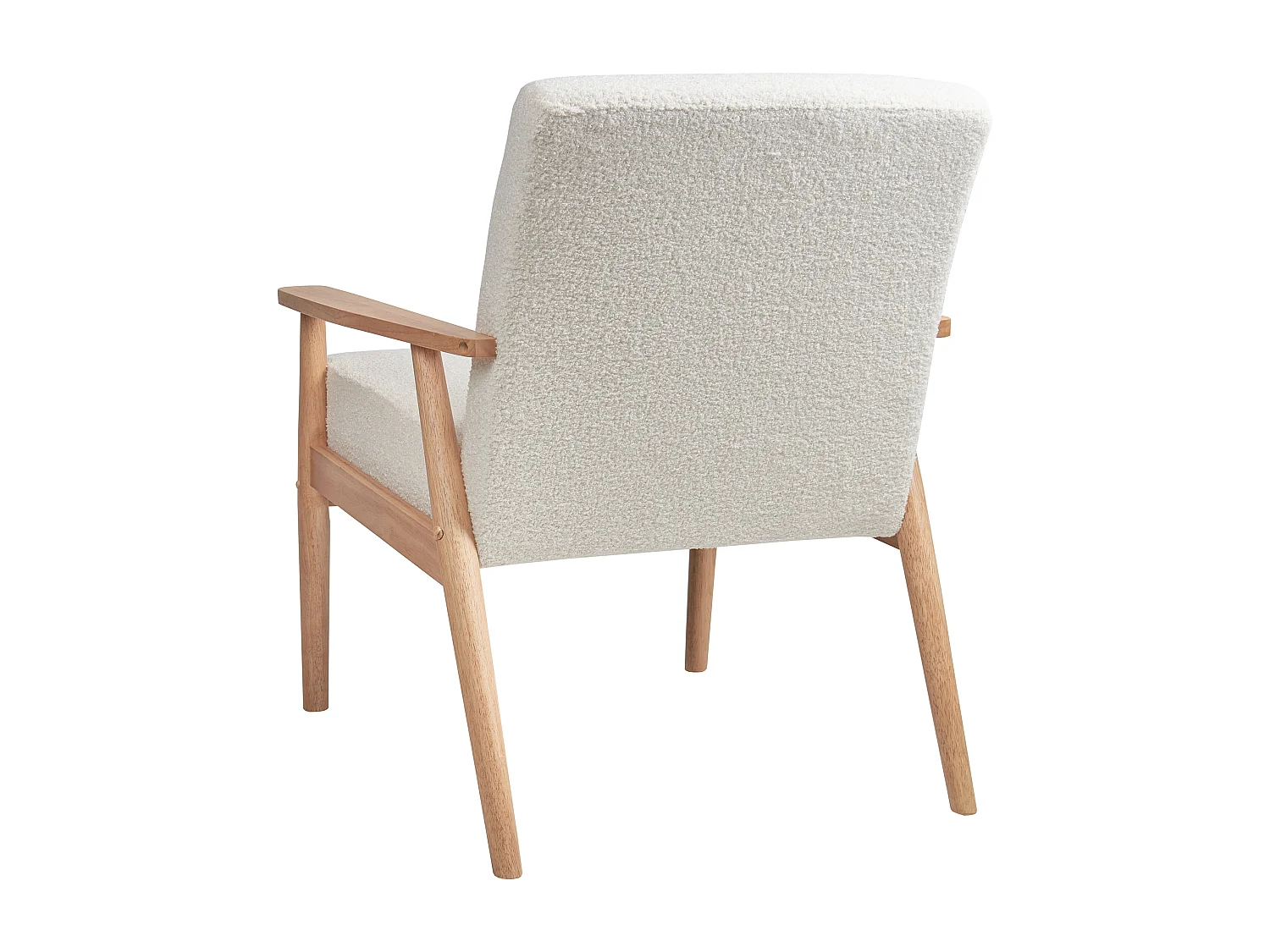 Fauteuil ESRUM Bouclé Marron clair/blanc