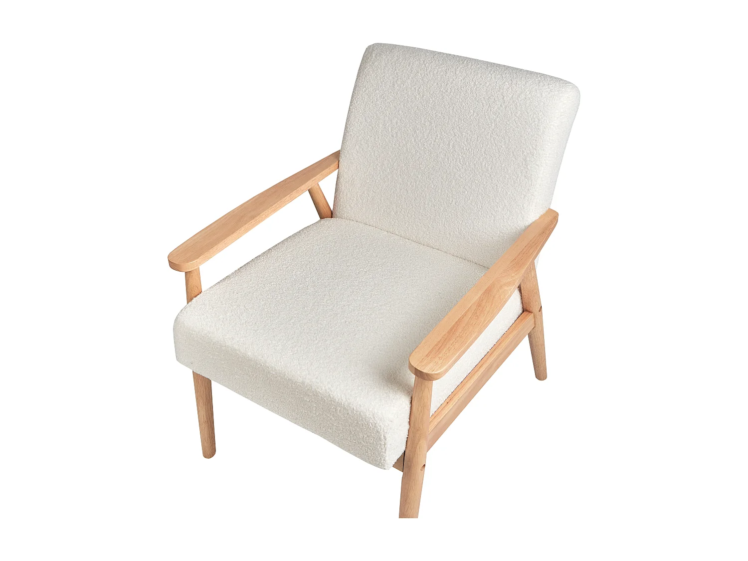 Fauteuil ESRUM Bouclé Marron clair/blanc