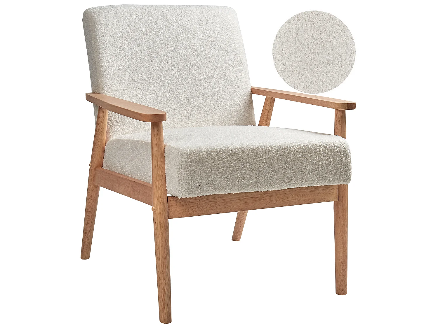 Fauteuil ESRUM Bouclé Blanc cassé