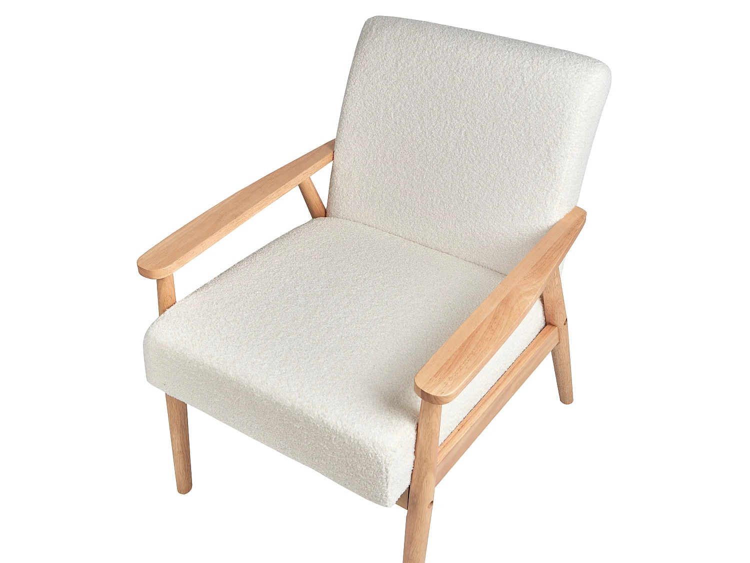 Fauteuil ESRUM Bouclé Blanc cassé