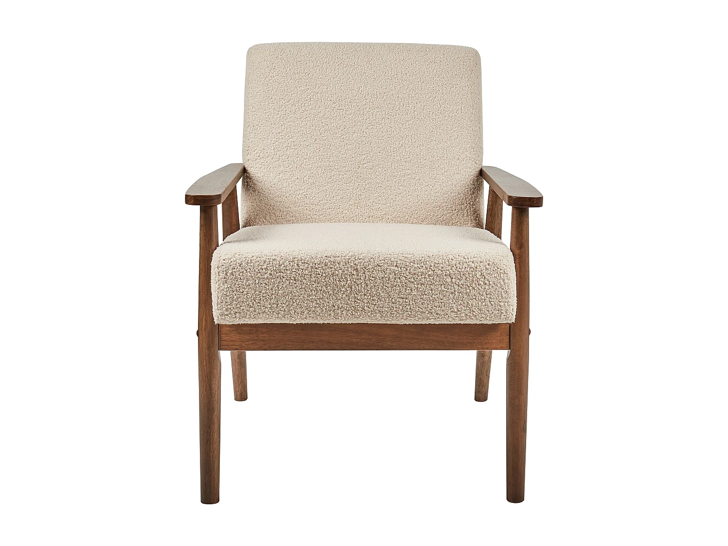 Fauteuil ESRUM Bouclé Marron foncé/beige