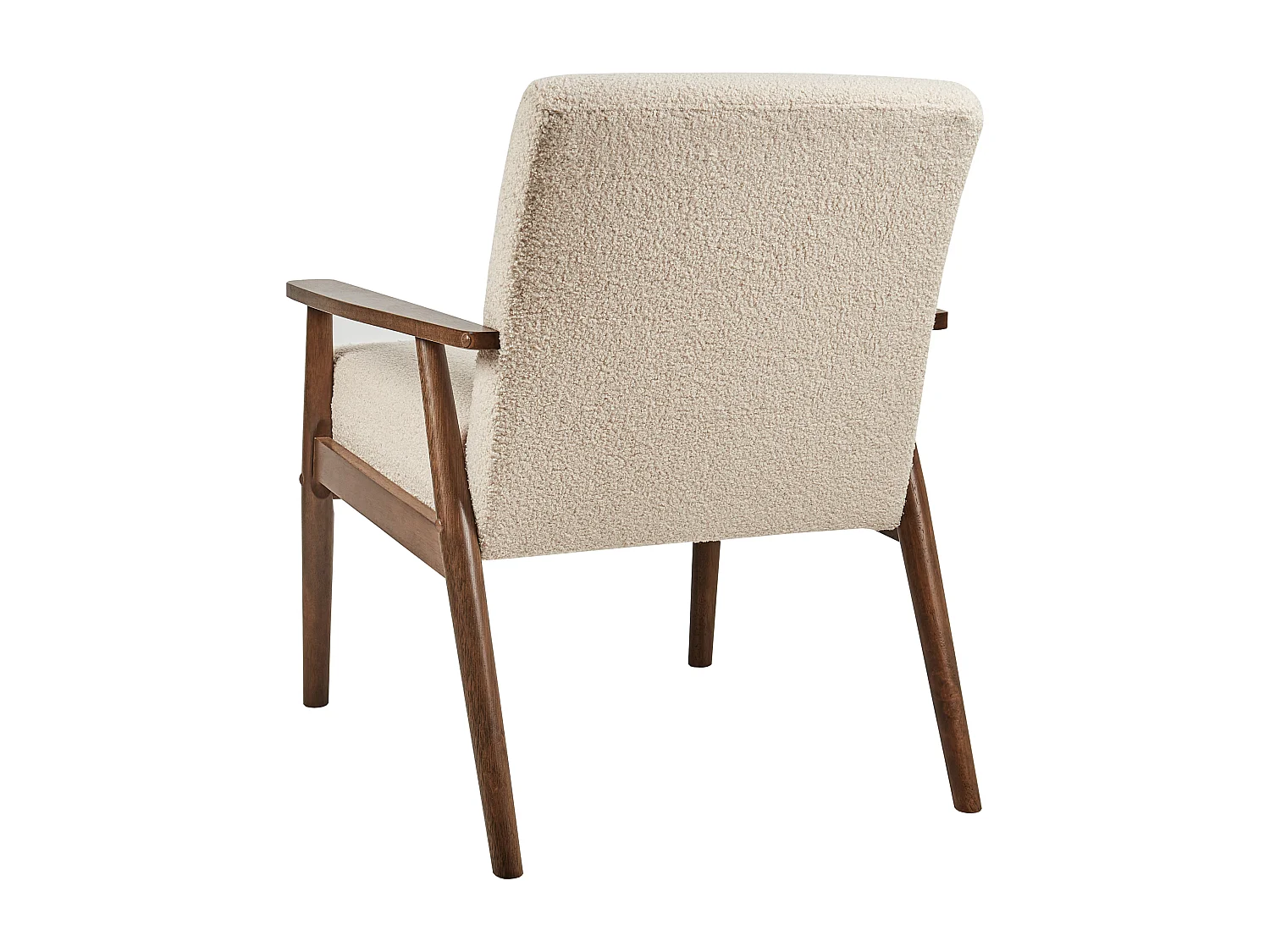 Fauteuil ESRUM Bouclé Marron foncé/beige