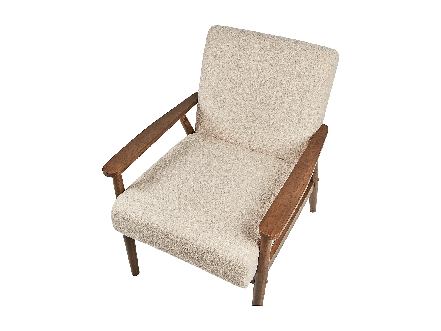 Fauteuil ESRUM Bouclé Marron foncé/beige