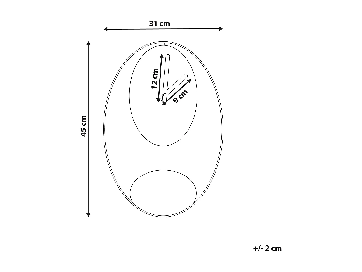 Horloge murale MANIGOD 32 cm Métal Noir