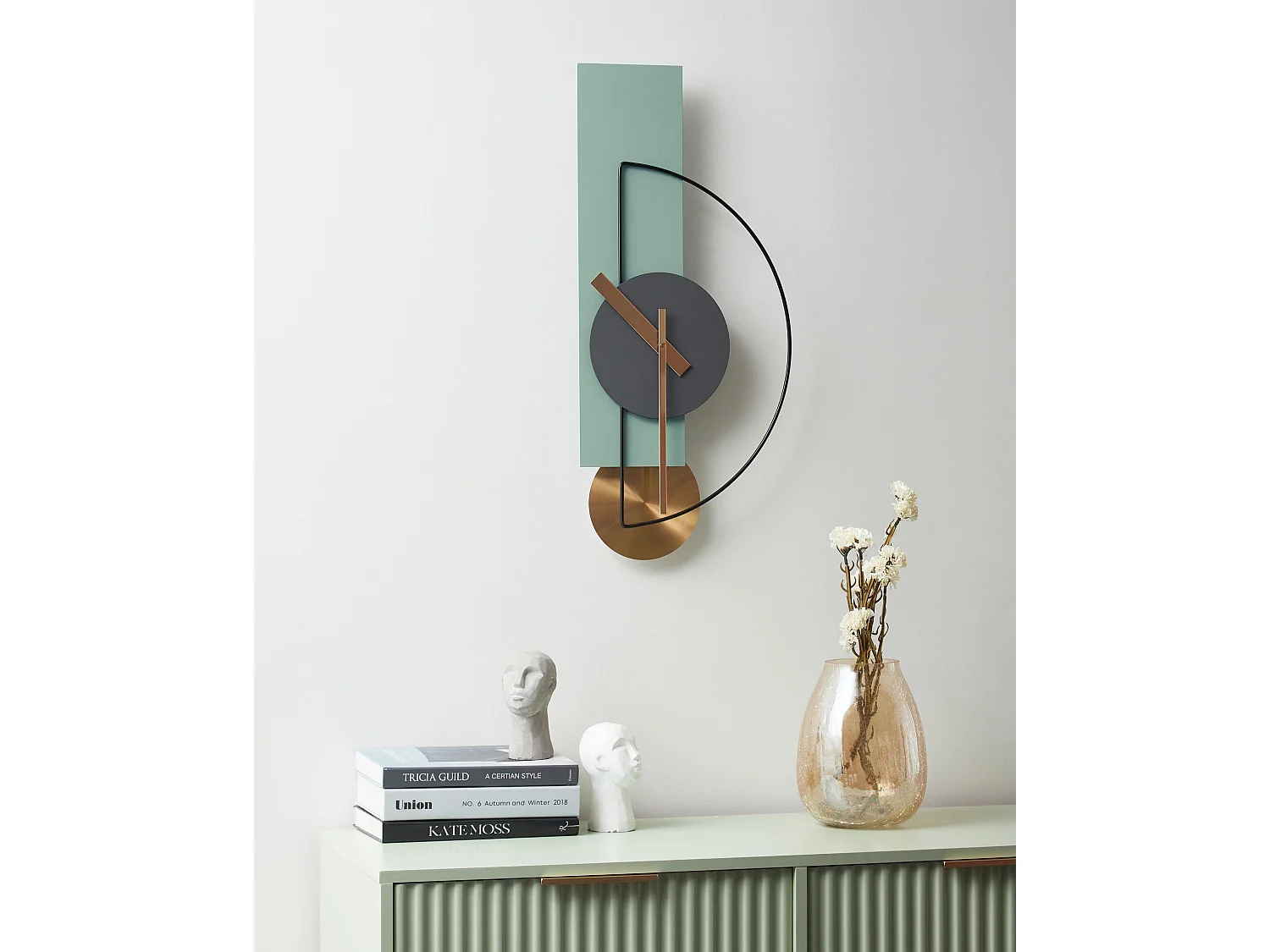 Horloge murale CEVINS 31 cm Métal Vert clair