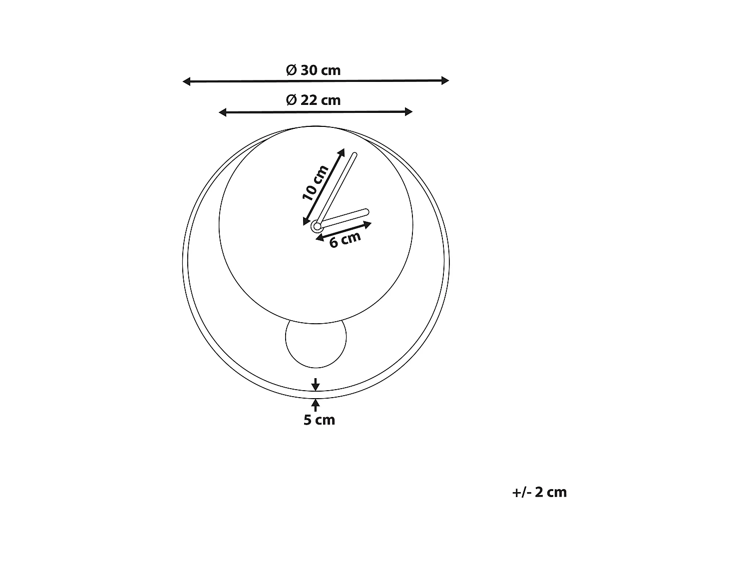 Reloj de pared MAGLAND 30 cm Metal Negro