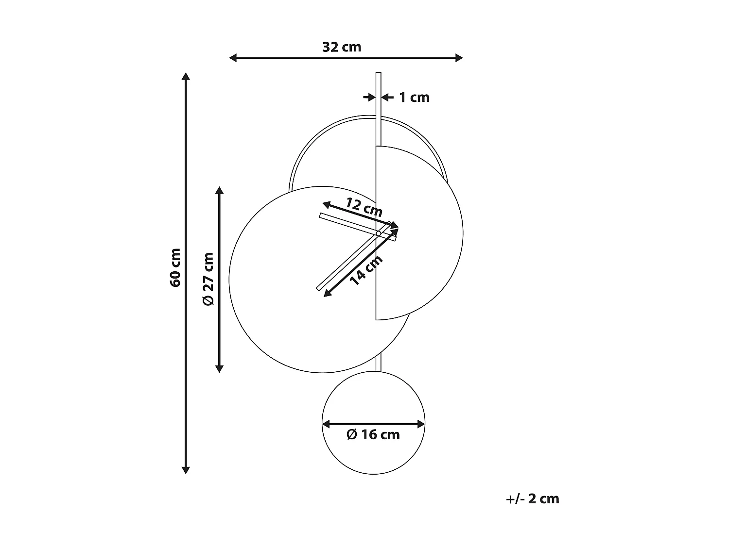 Horloge murale NENDAZ 32 cm Métal Gris