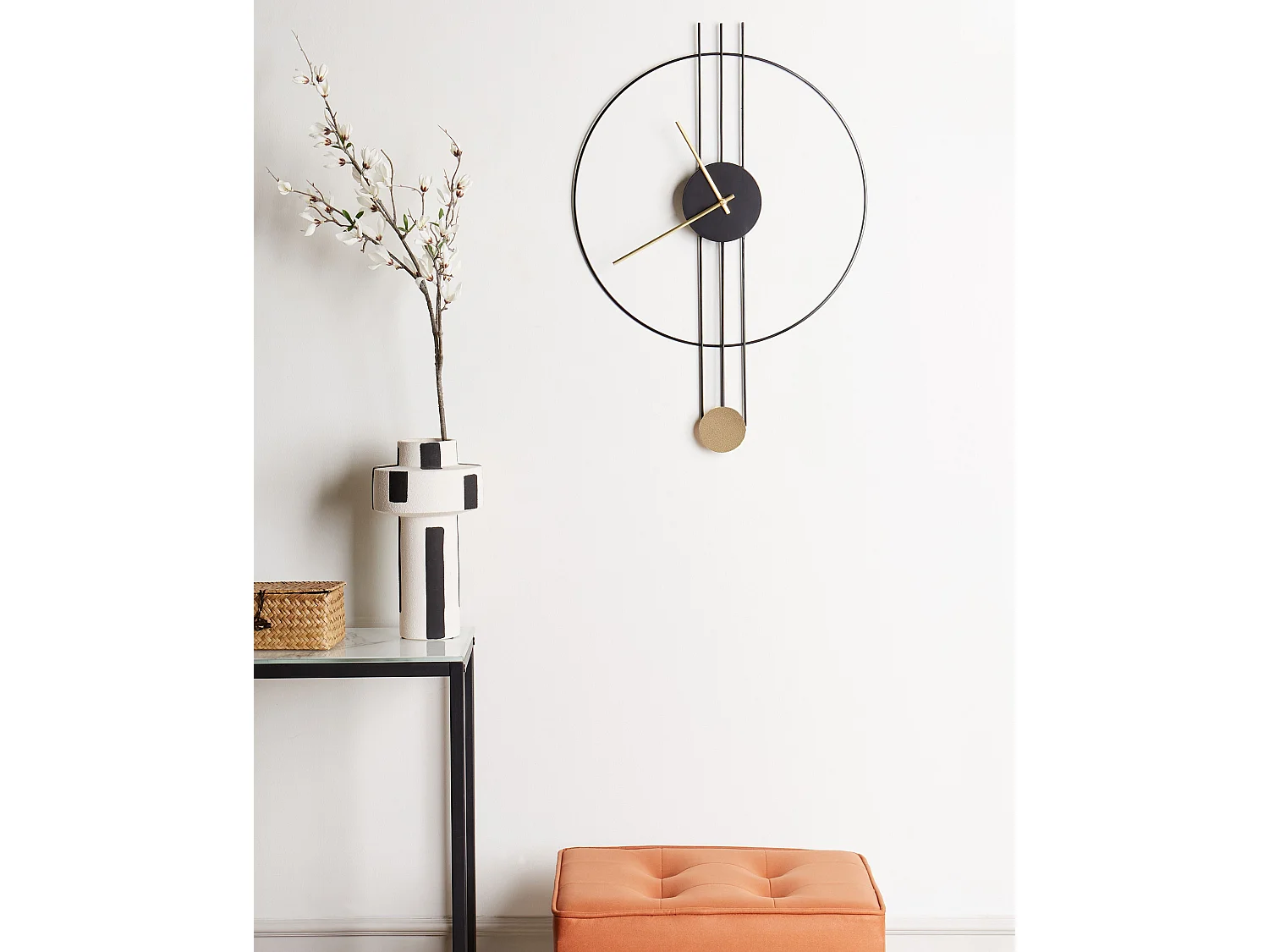 Horloge murale ANNIVIERS 44 cm Métal Noir