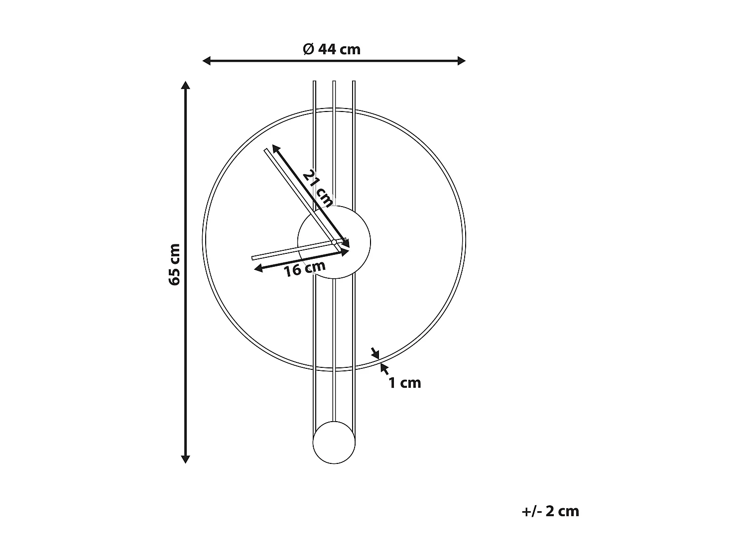 Horloge murale ANNIVIERS 44 cm Métal Noir