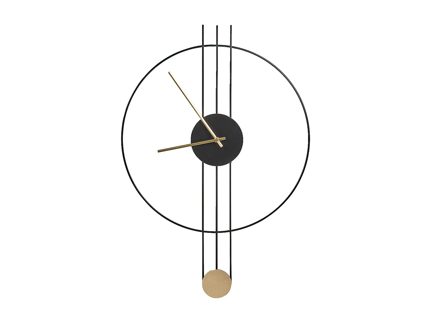 Wandklok ANNIVIERS 44 cm Metaal Zwart