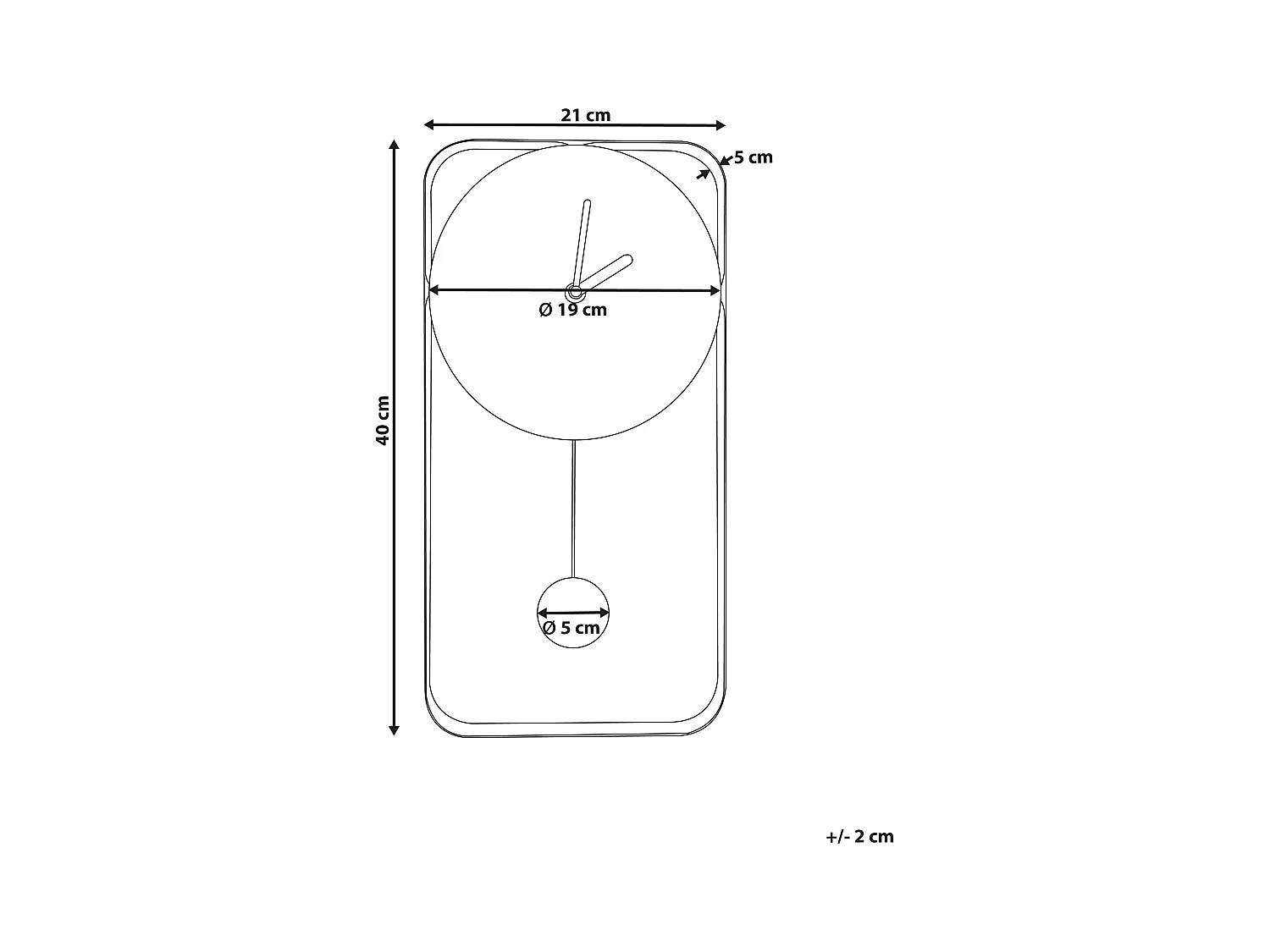Wanduhr SERVOZ 21 cm Metall Schwarz