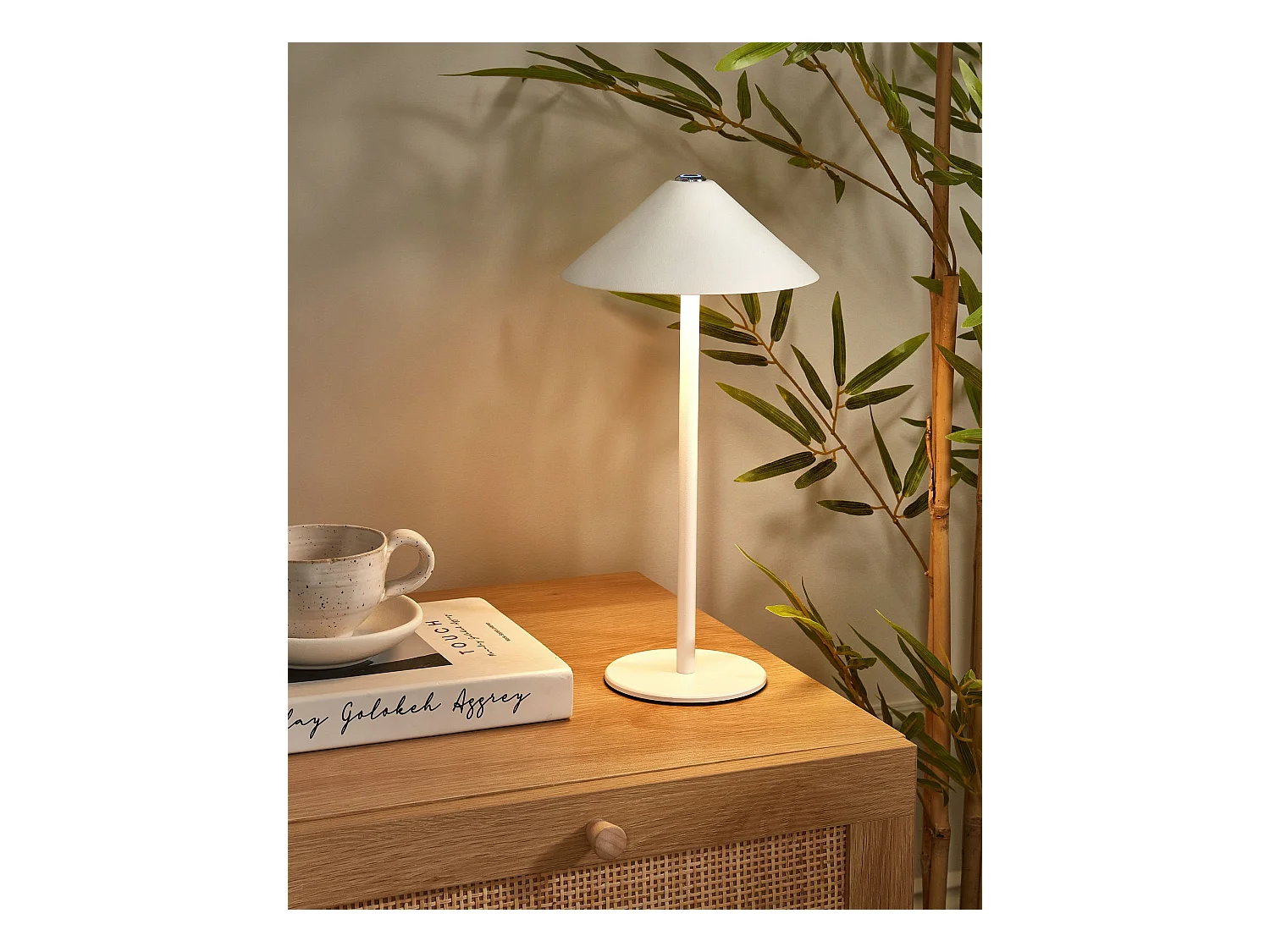 Lampe de table LED sans fil FRANCOLI Avec variateur Métal Blanc
