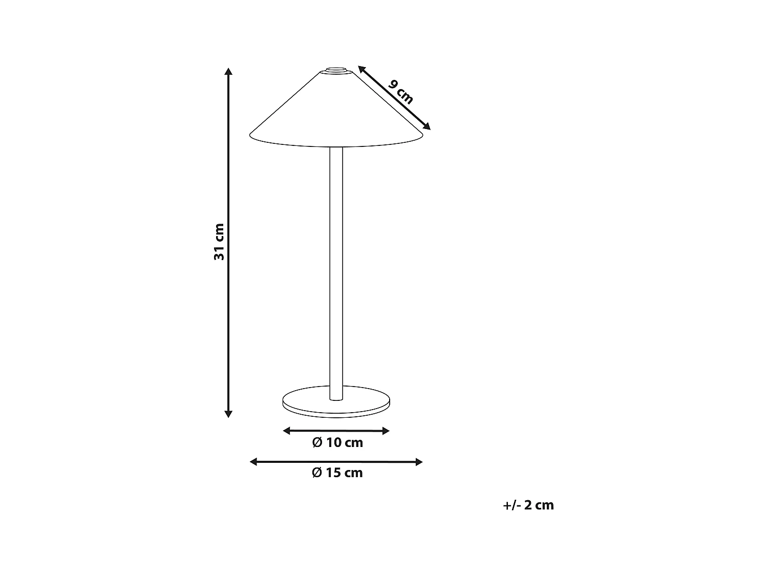 Lampe de table LED sans fil FRANCOLI Avec variateur Métal Blanc