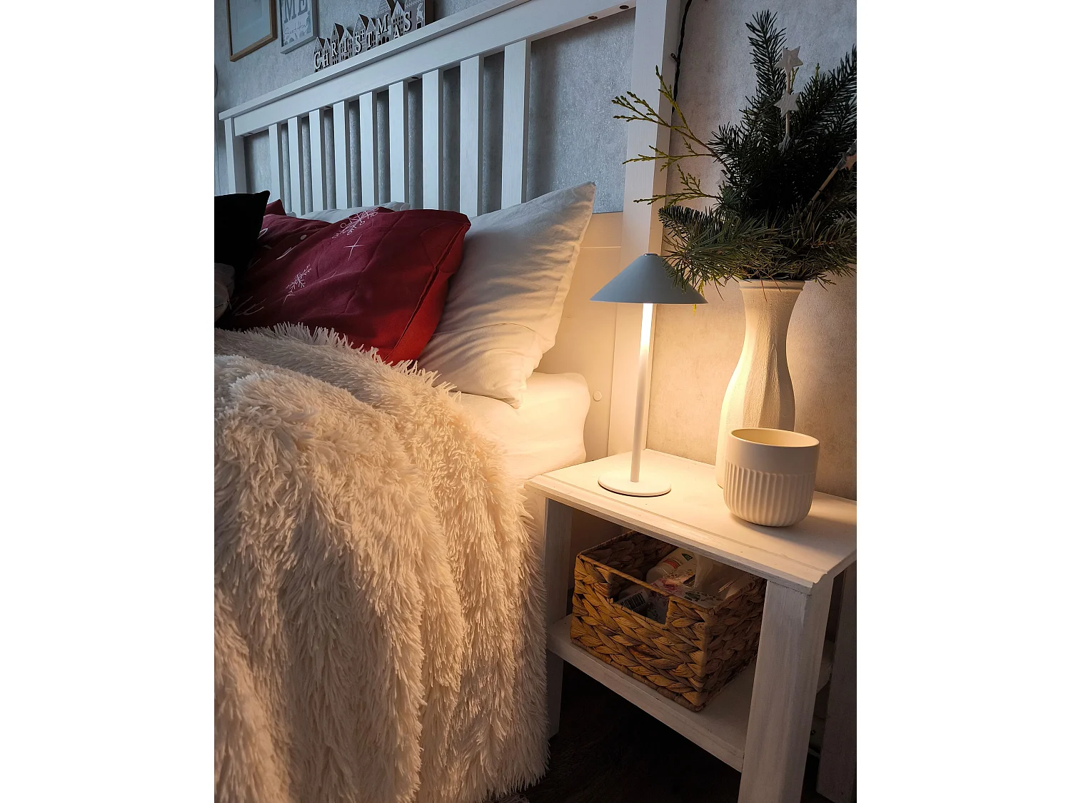 Lampe de table LED sans fil FRANCOLI Avec variateur Métal Blanc