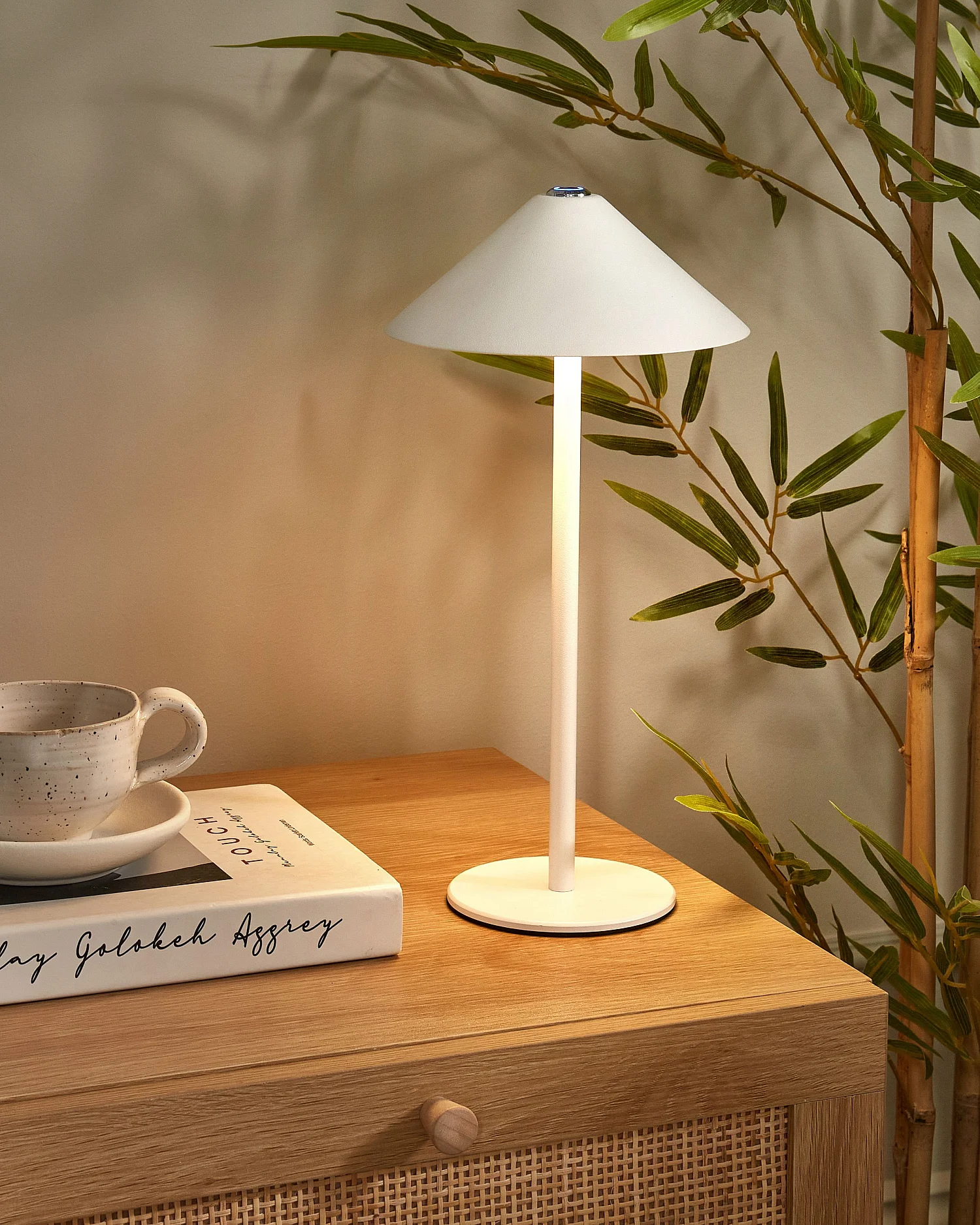 Lampe de table LED sans fil FRANCOLI Avec variateur Métal Blanc