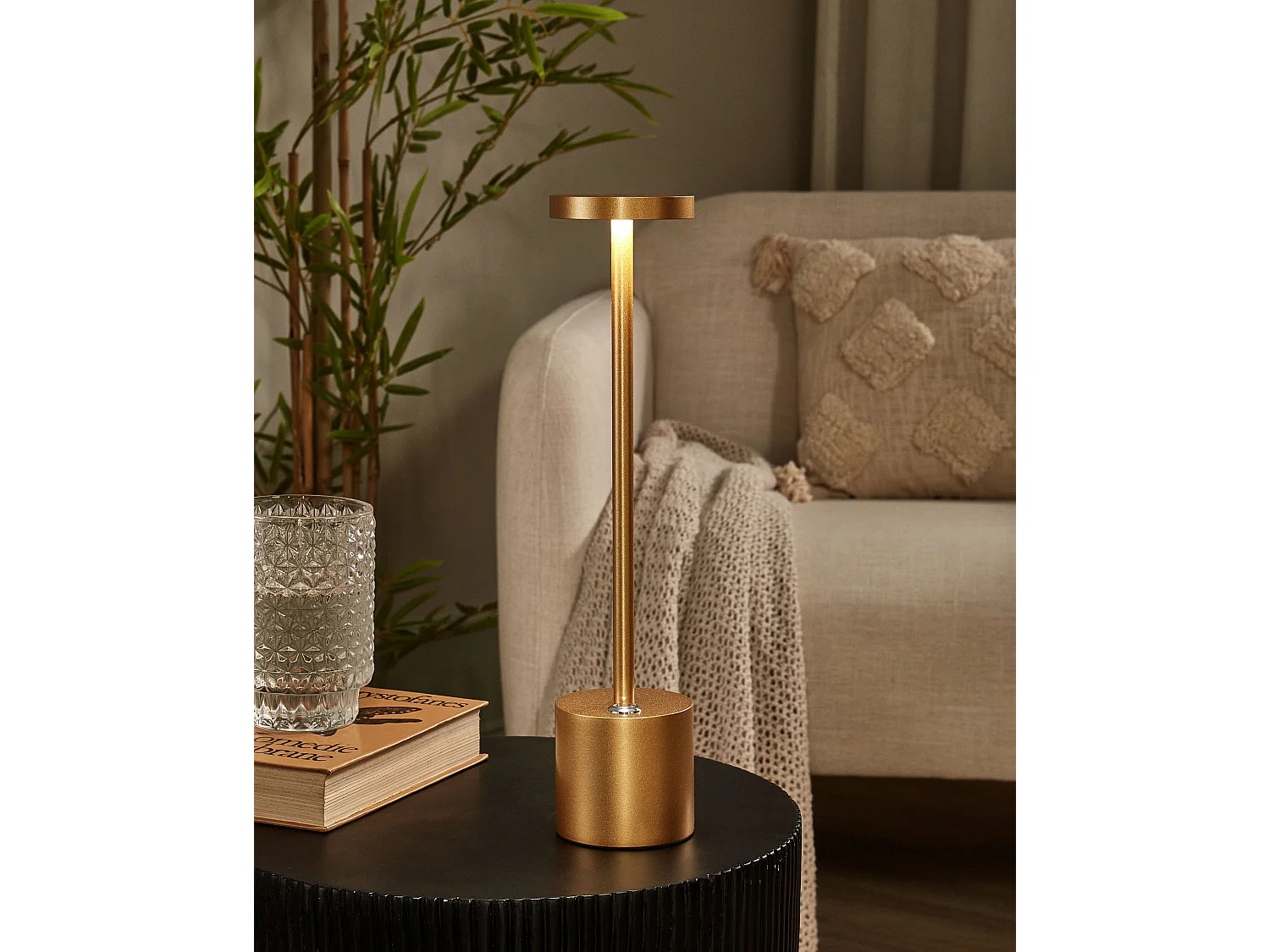 LED draadloze tafellamp LIZANDRO Met dimmer Metaal Goud