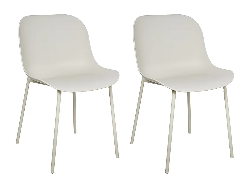 Conjunto de 2 cadeiras de jantar BELOIT Creme claro