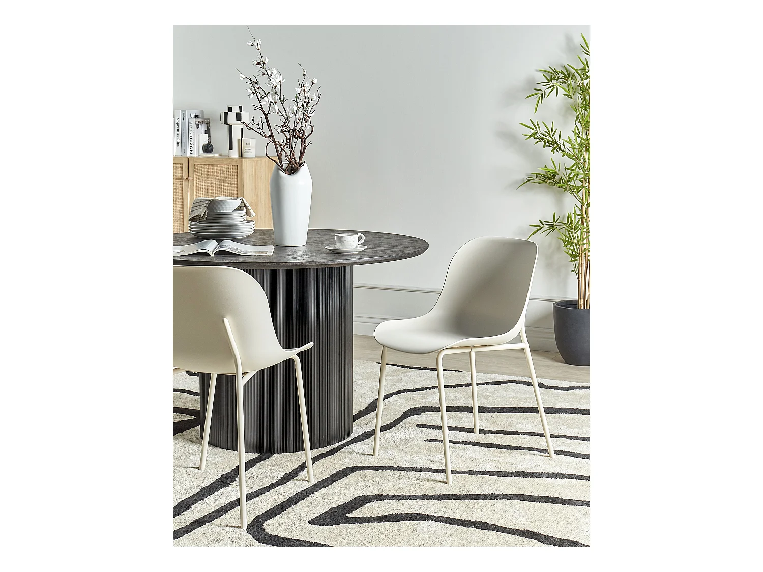 Lot de 2 chaises de salle à manger BELOIT Beige clair