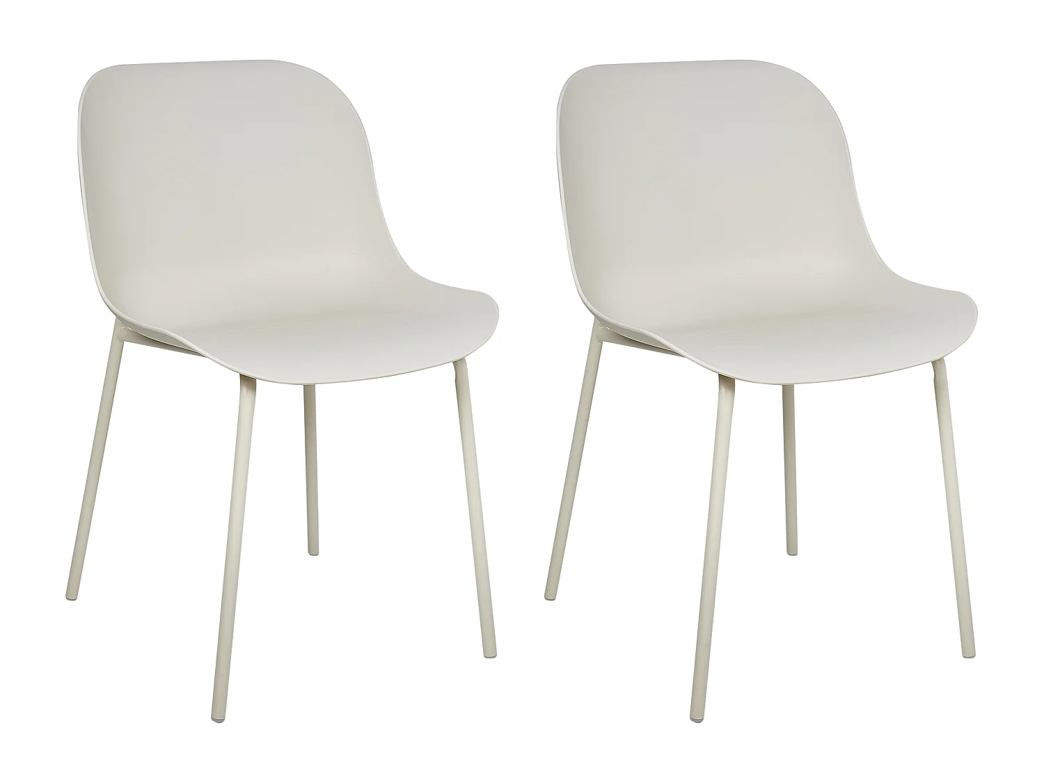 Lot de 2 chaises de salle à manger BELOIT Beige clair