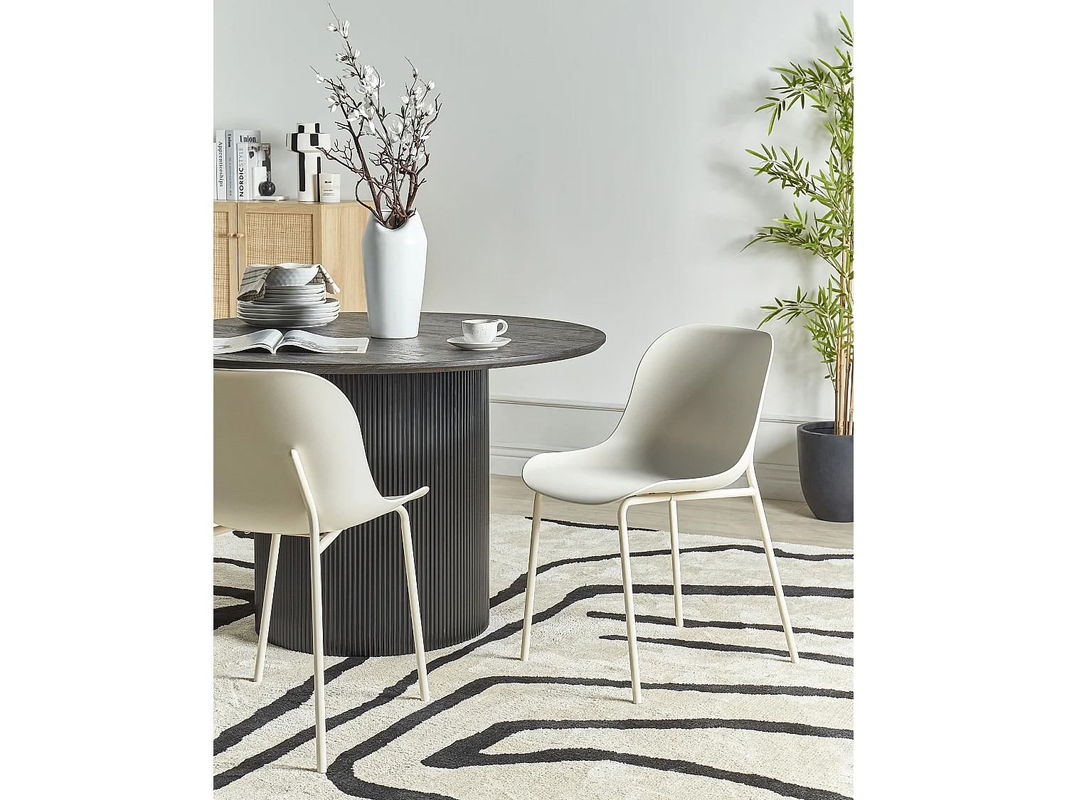 Lot de 2 chaises de salle à manger BELOIT Beige clair