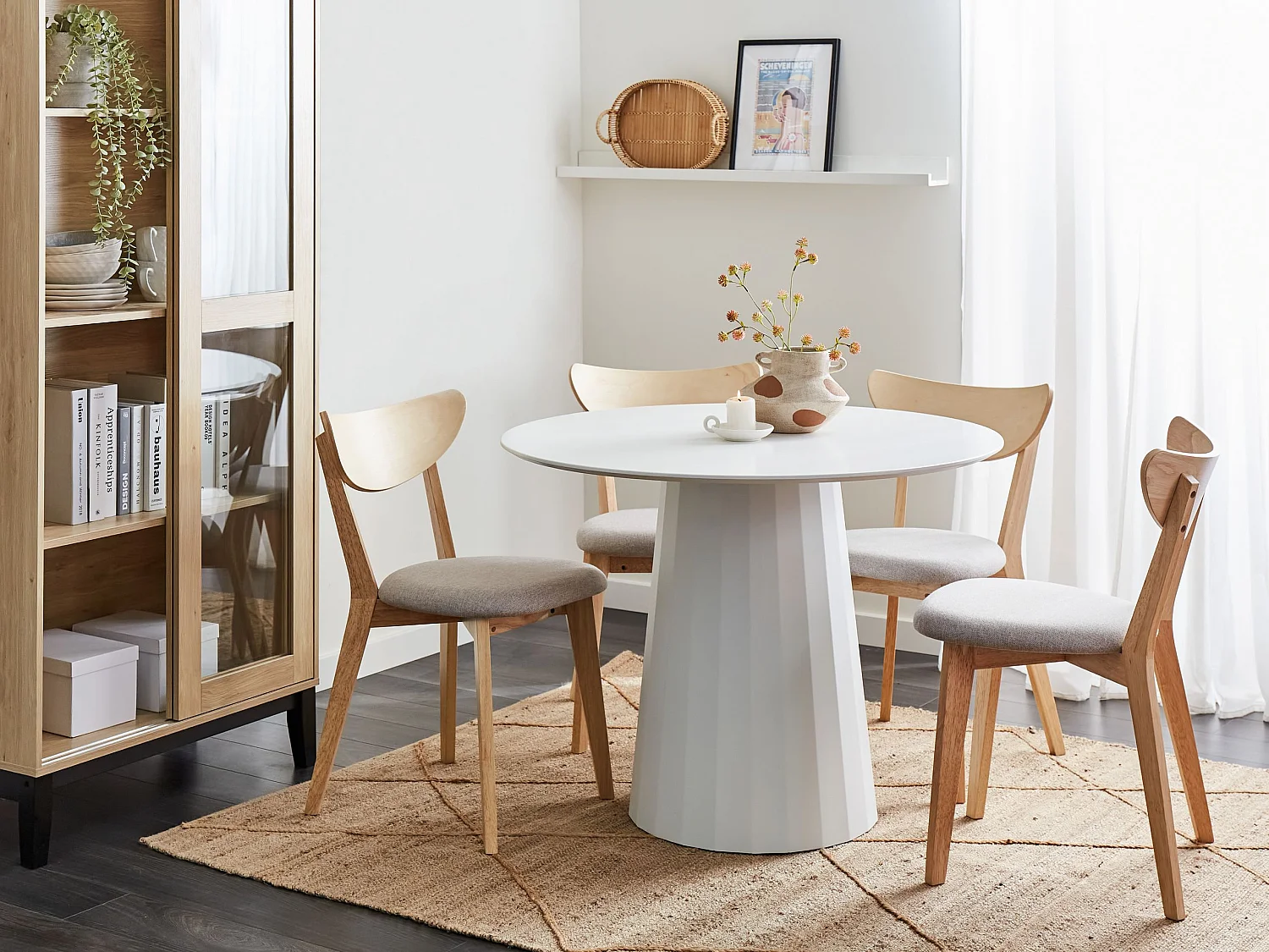 Table de repas PLATO Blanc 100 cm 100 cm Métal