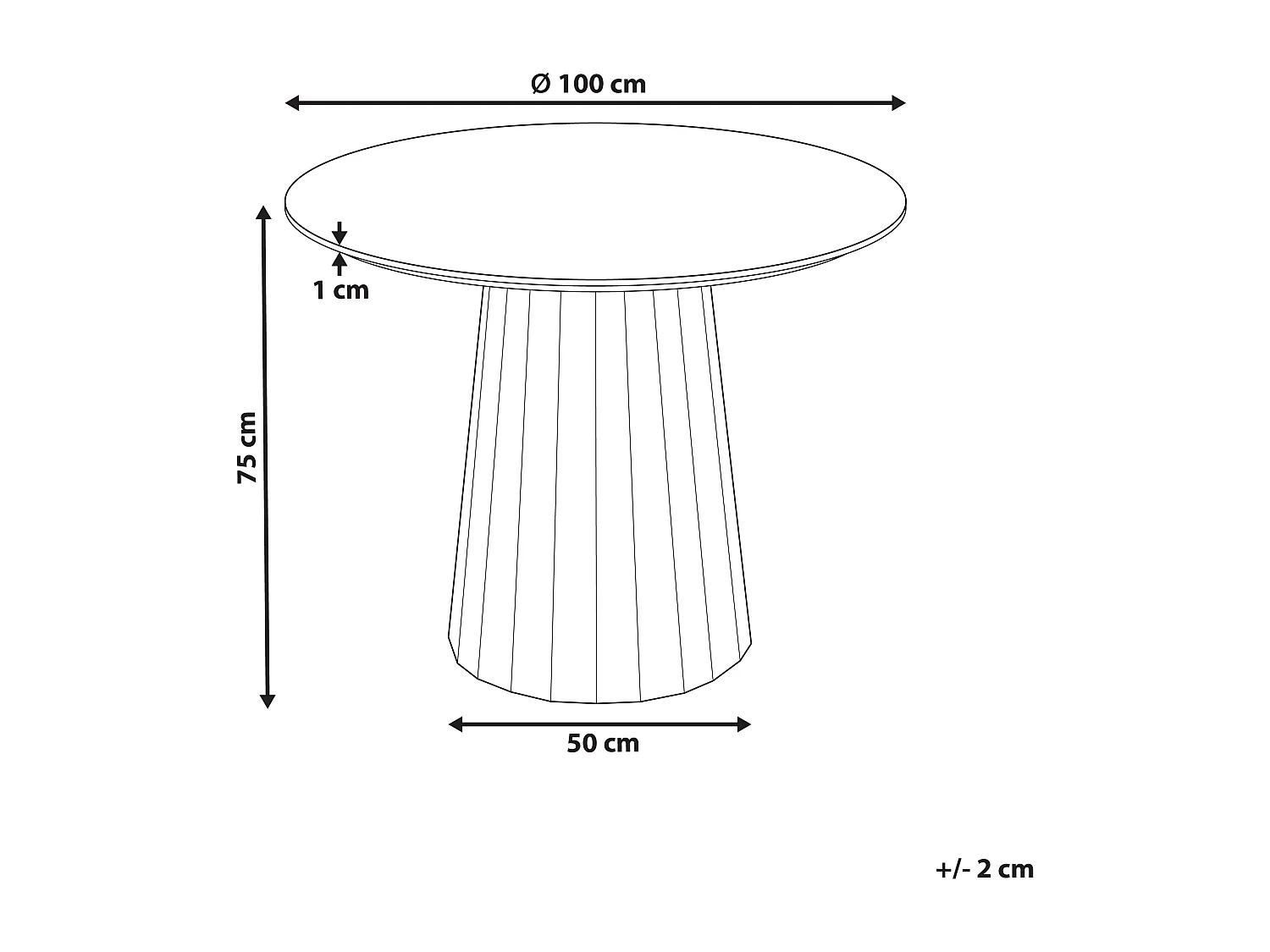 Table de repas PLATO Blanc 100 cm 100 cm Métal