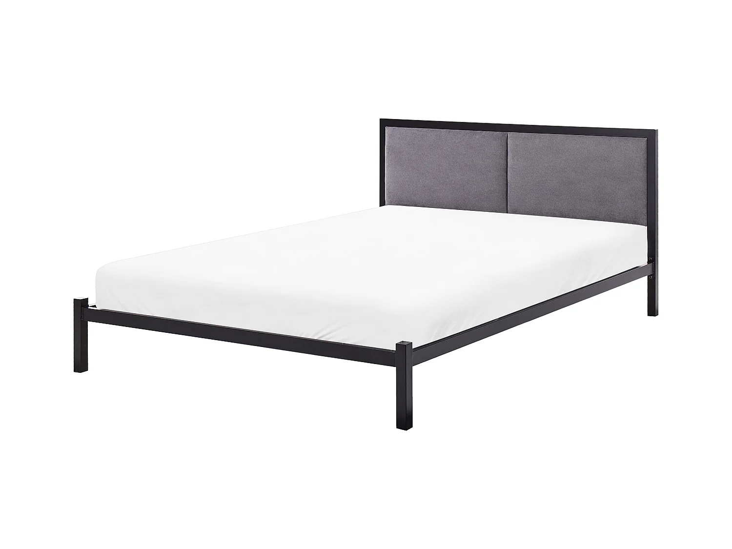 Lit avec sommier Métal CLAMART 140 x 200 cm Gris