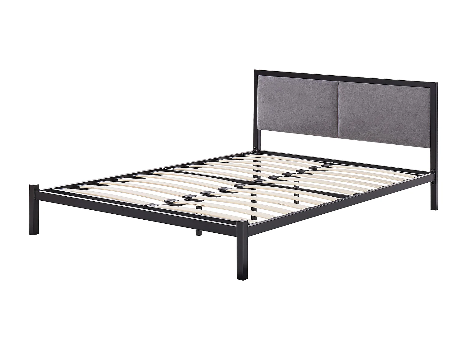 Bett mit Lattenrost Metall CLAMART 140 x 200 cm Grau
