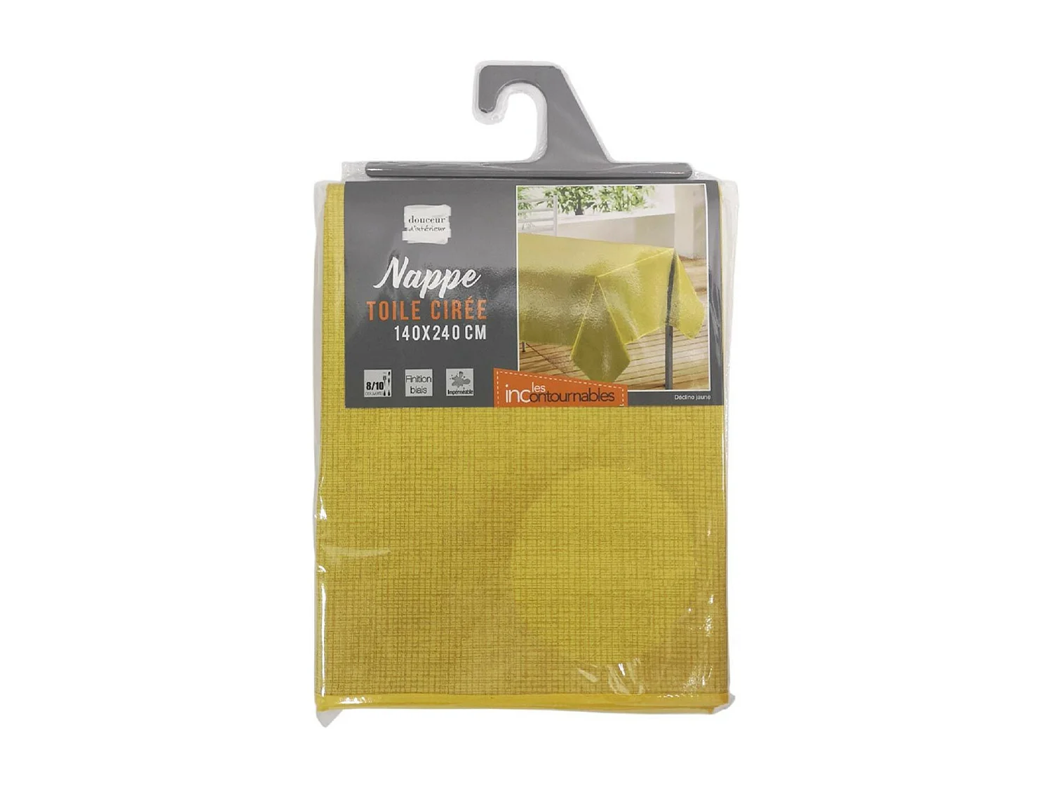 Nappe Toile Cirée "Declino" 140x240cm Jaune