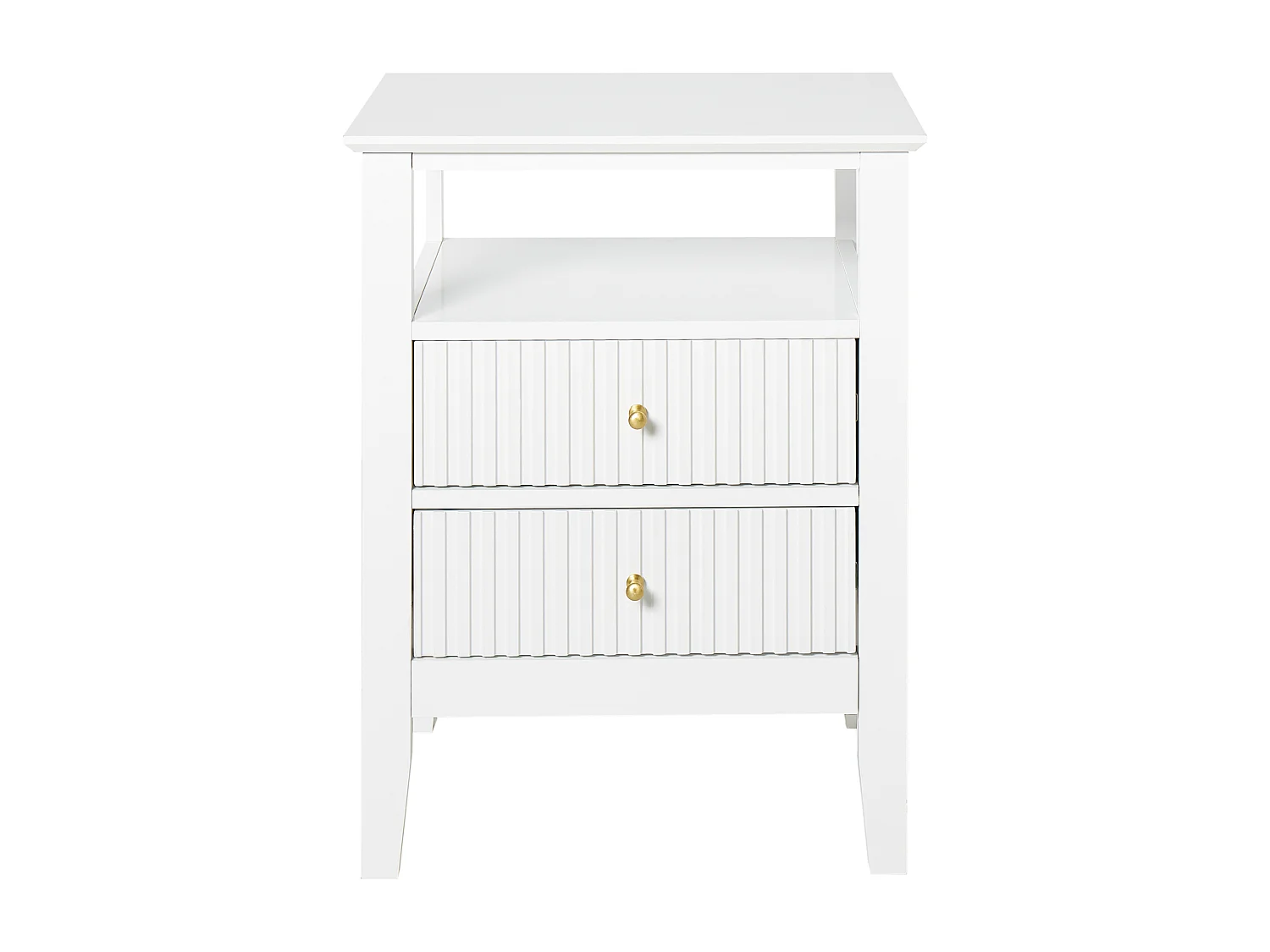 Table de nuit à 2 tiroirs ASSISI Blanc