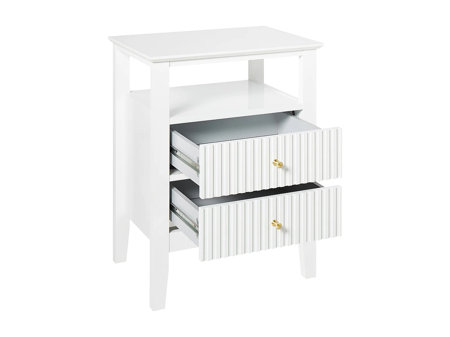 Comodino 2 cassetti ASSISI Bianco