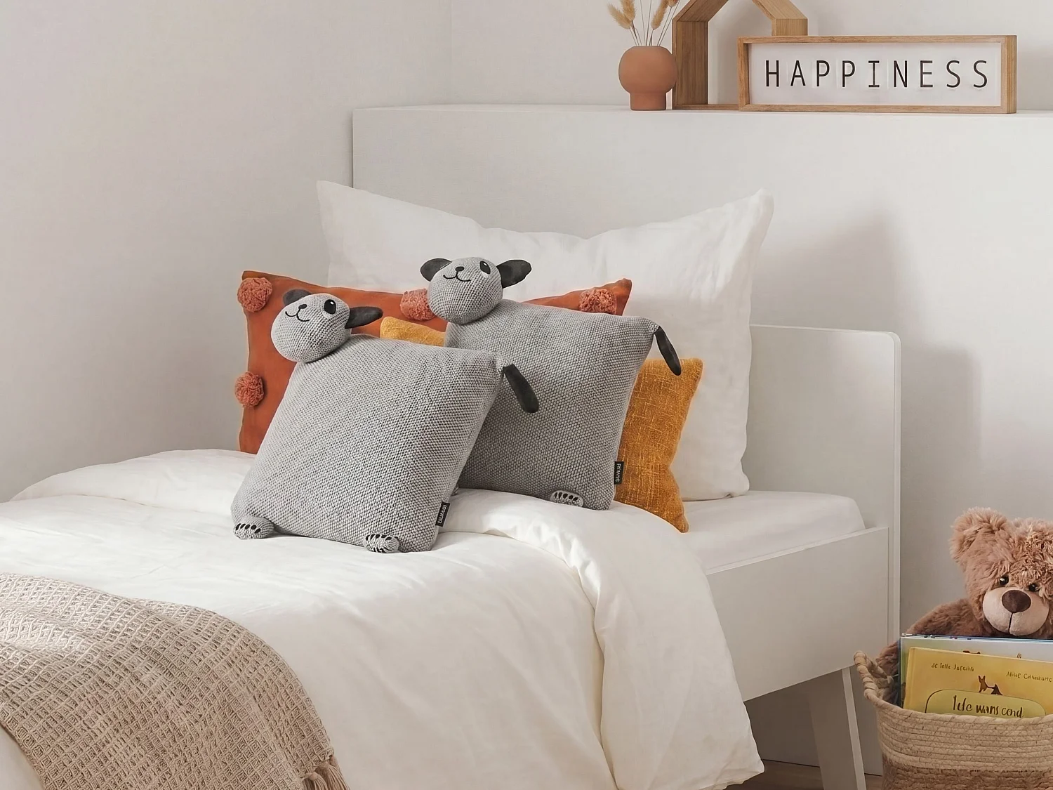 Lot de 2 coussins panda pour enfants 35 x 35 cm gris SHADOOR