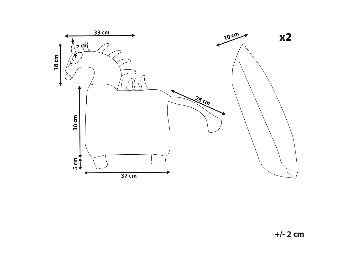 2 bawełniane poduszki dla dzieci jednorożec 45 x 45 cm różowe LAMMI