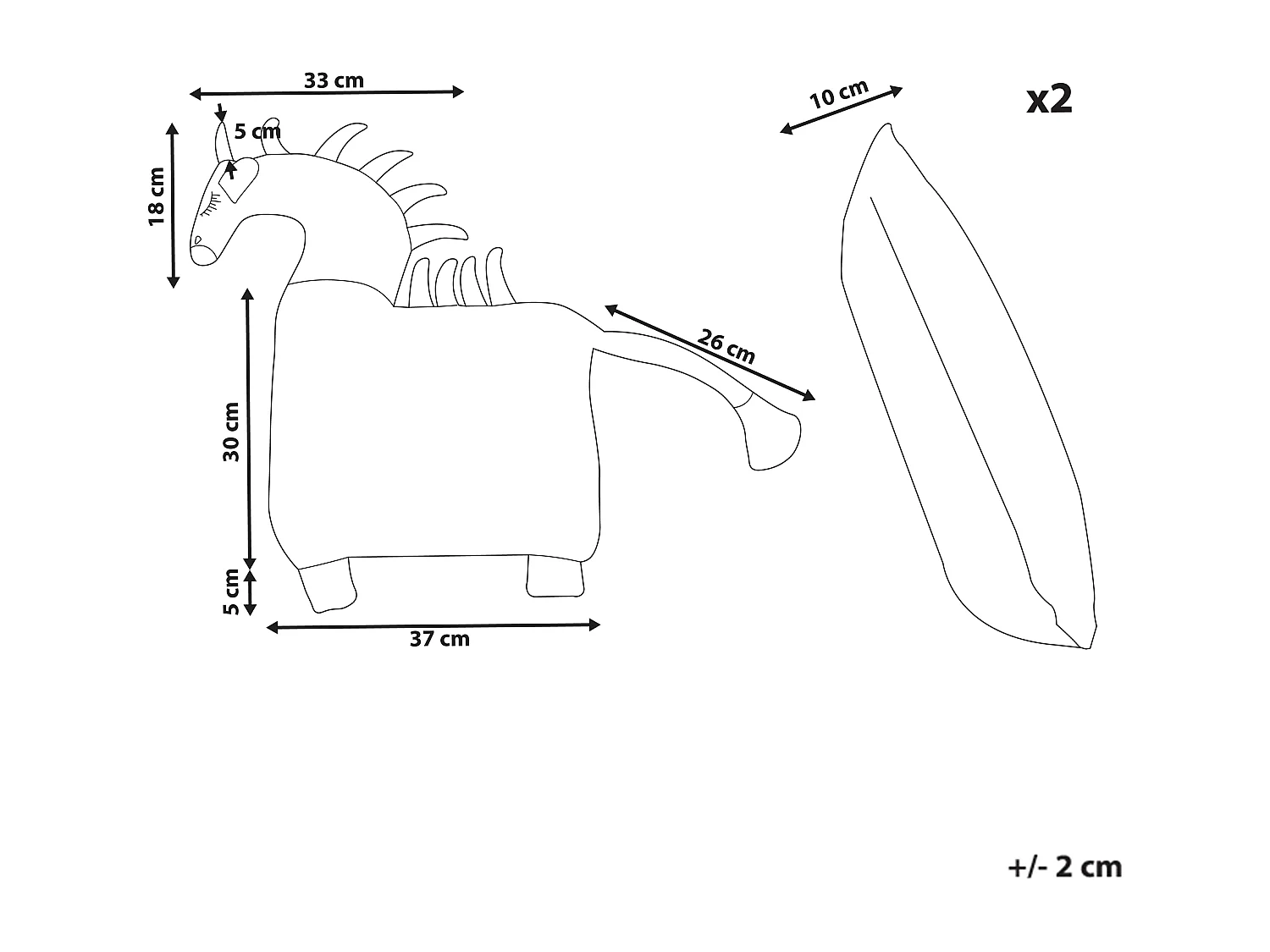 Lot de 2 coussins décoratifs LAMMI Coton 45 x 45 cm Rose Licorne