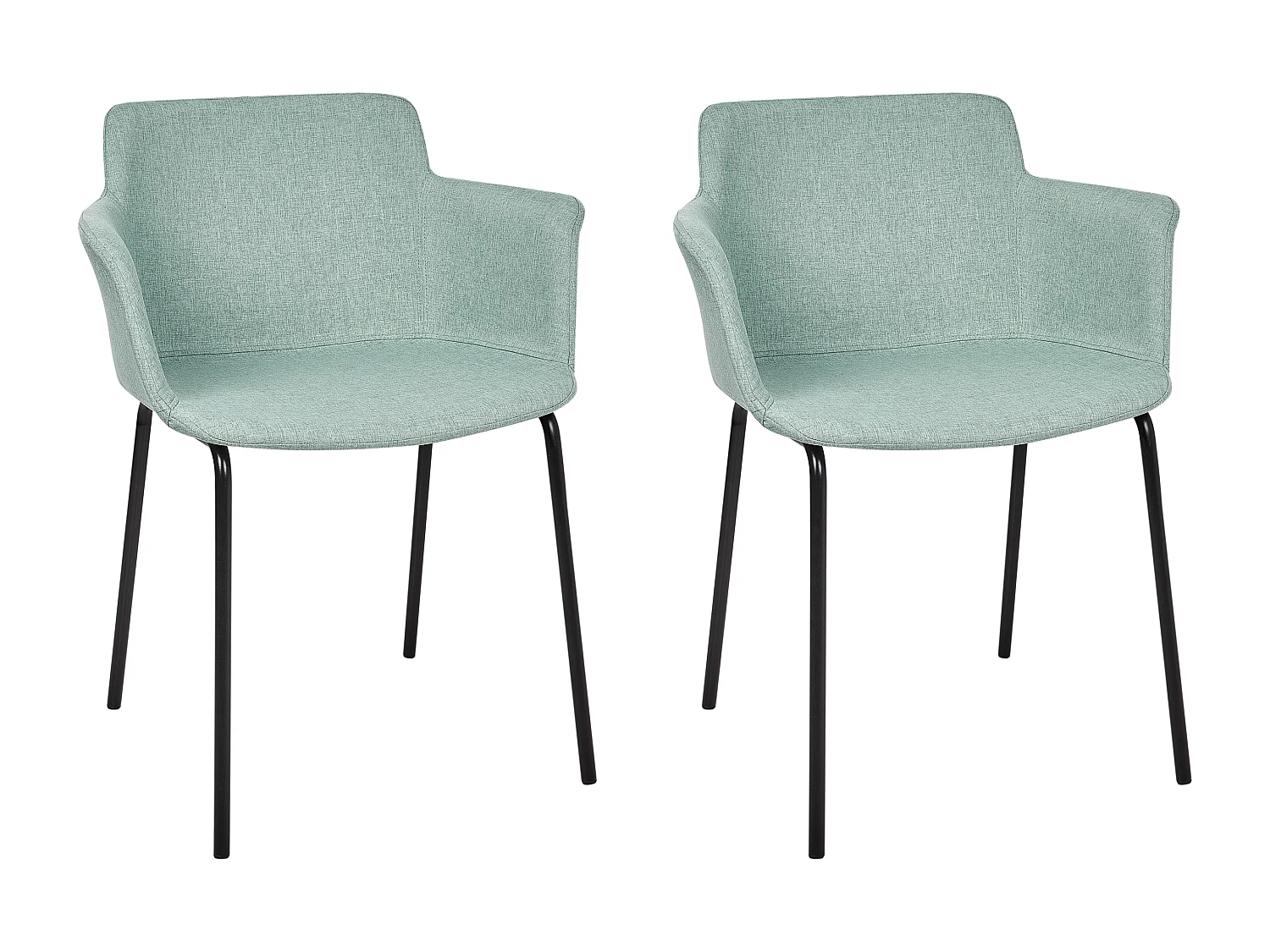 Lot de 2 chaises de salle à manger BELFIELD Vert menthe