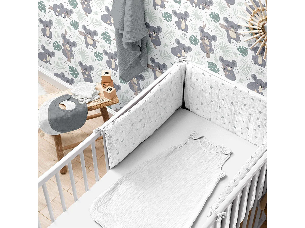 Sábana ajustable infantil 100% muselina de algodón 60 x 120 cm