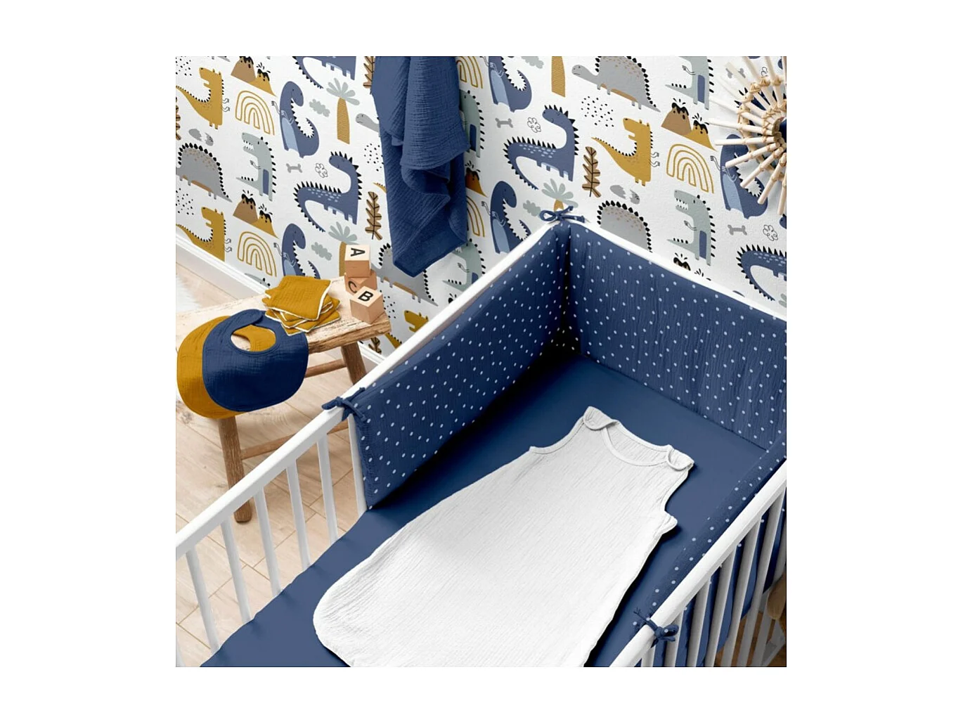 Drap Housse Bébé "Extensible" 60x120cm Bleu Foncé