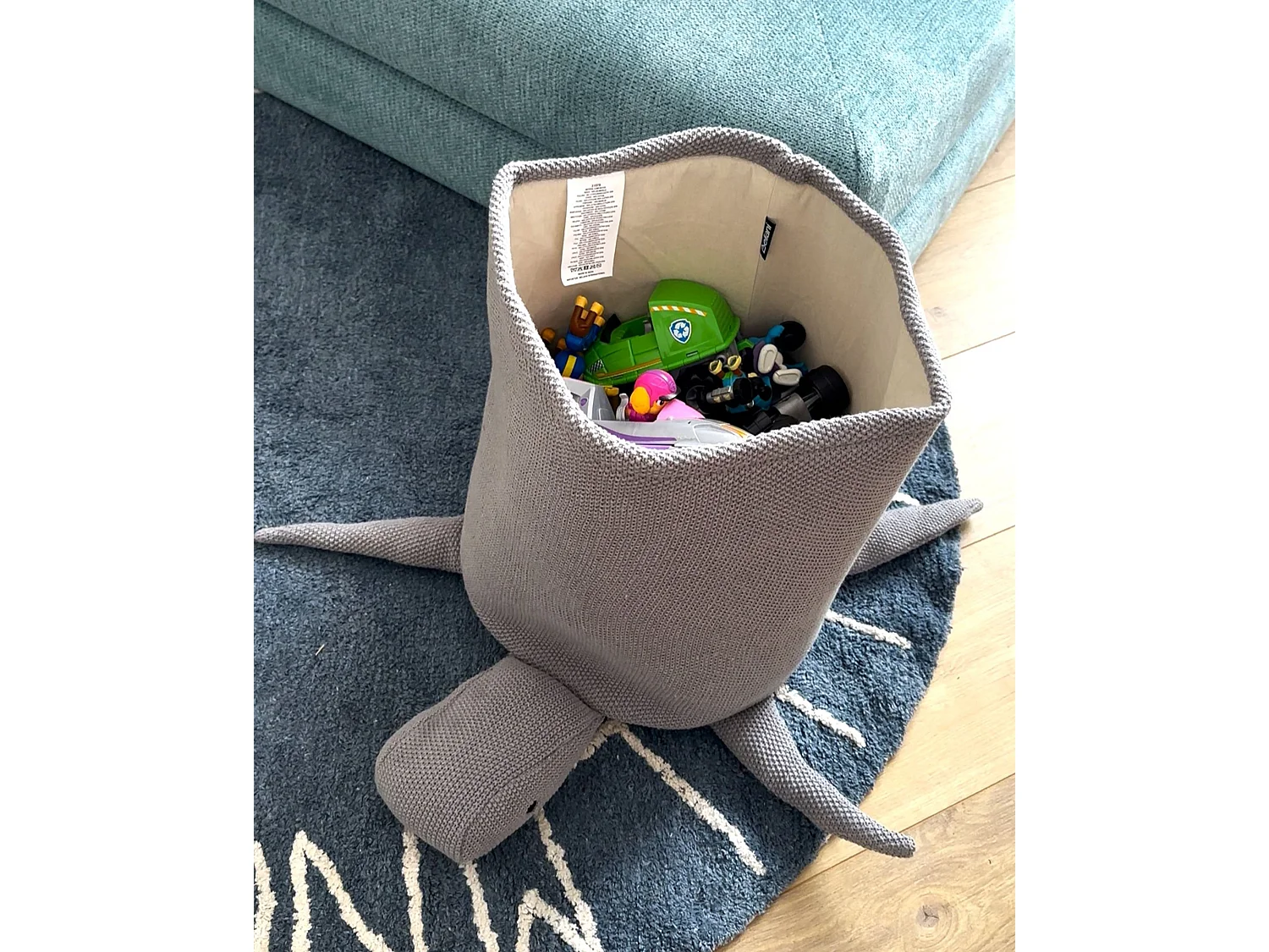 Panier enfants Tortue TANDA Coton Gris