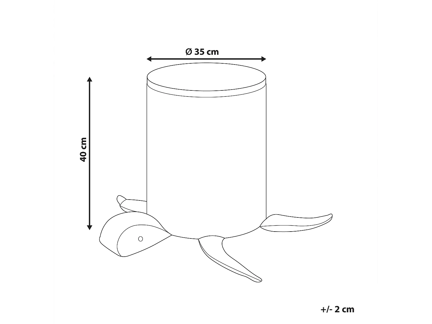 Cesto infantil Tartaruga TANDA Algodão Cinzento