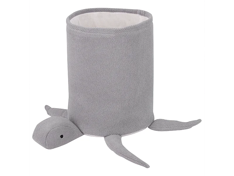 Kosz na zabawki Żółw TANDA Bawełna Szary