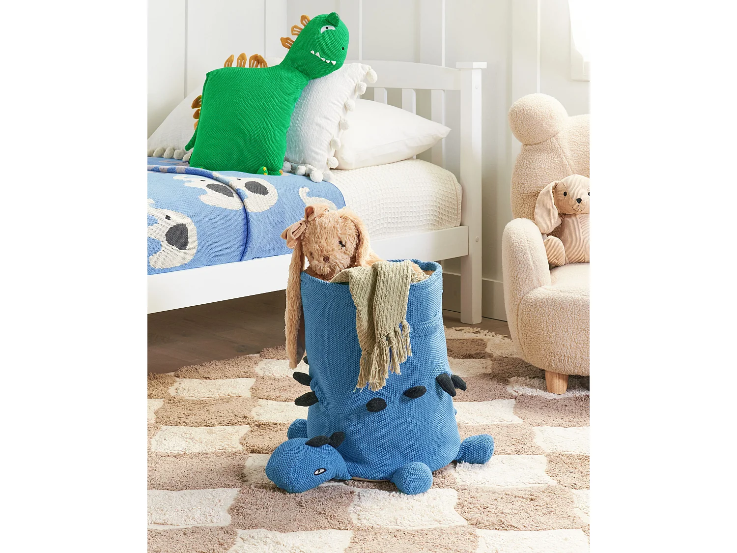 Kids Basket Dinosaur BAGNU Cotton Blue