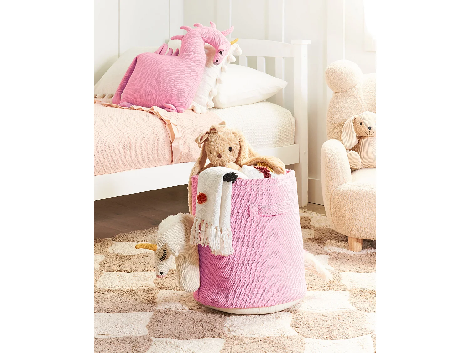 Kinder Aufbewahrungskorb Einhorn NARROTI Baumwolle Rosa